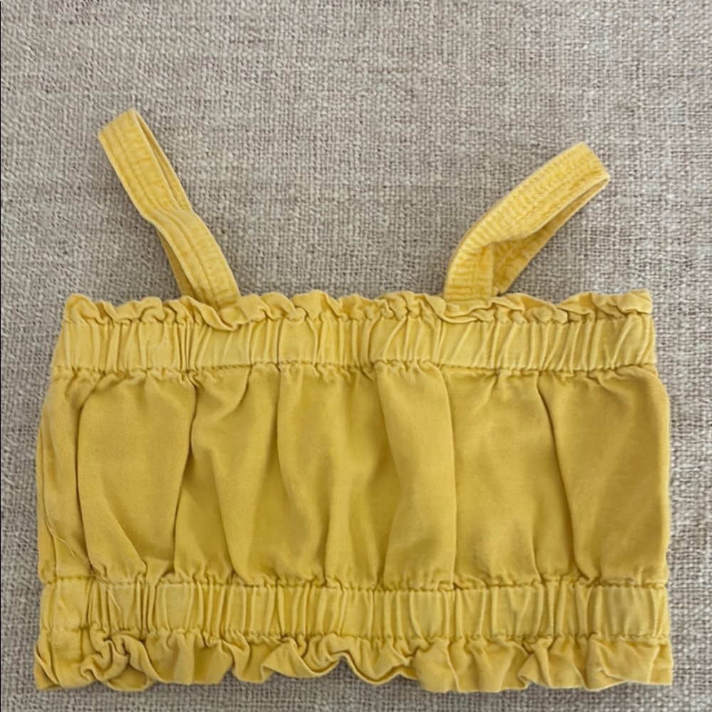 Zara Yellow Crop Tank Top Size 7